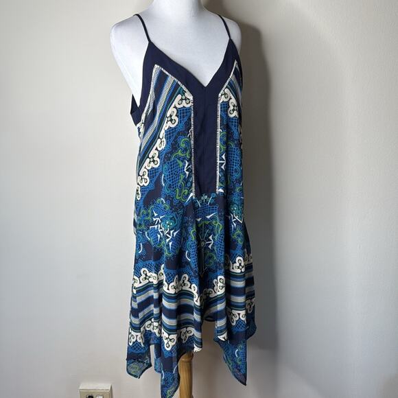 Adelyn Rae Navy Print Handkerchief Tank Dress - Picture 2 of 5
